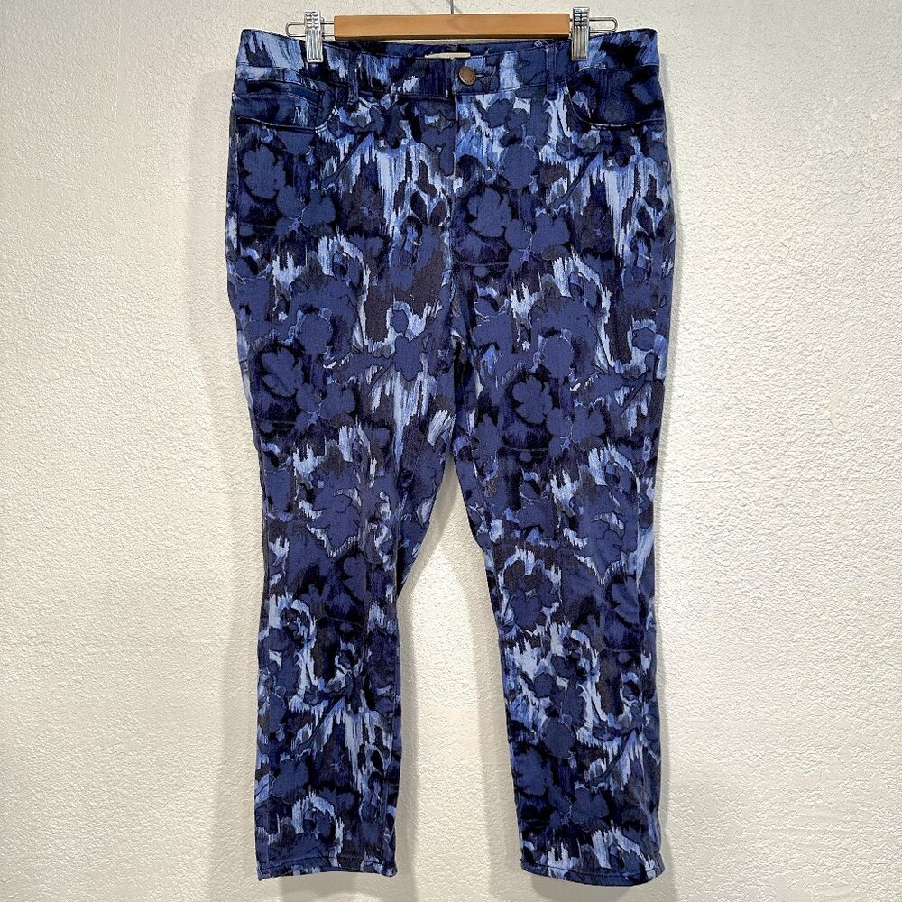 Coldwater Creek Cropped Jeans Blue Grey White Soft Stretch W34xL24.5 Women Sz 12